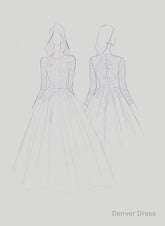 2025 Newest A Line Long Sleeves Tulle With Appliques Wedding Dresses